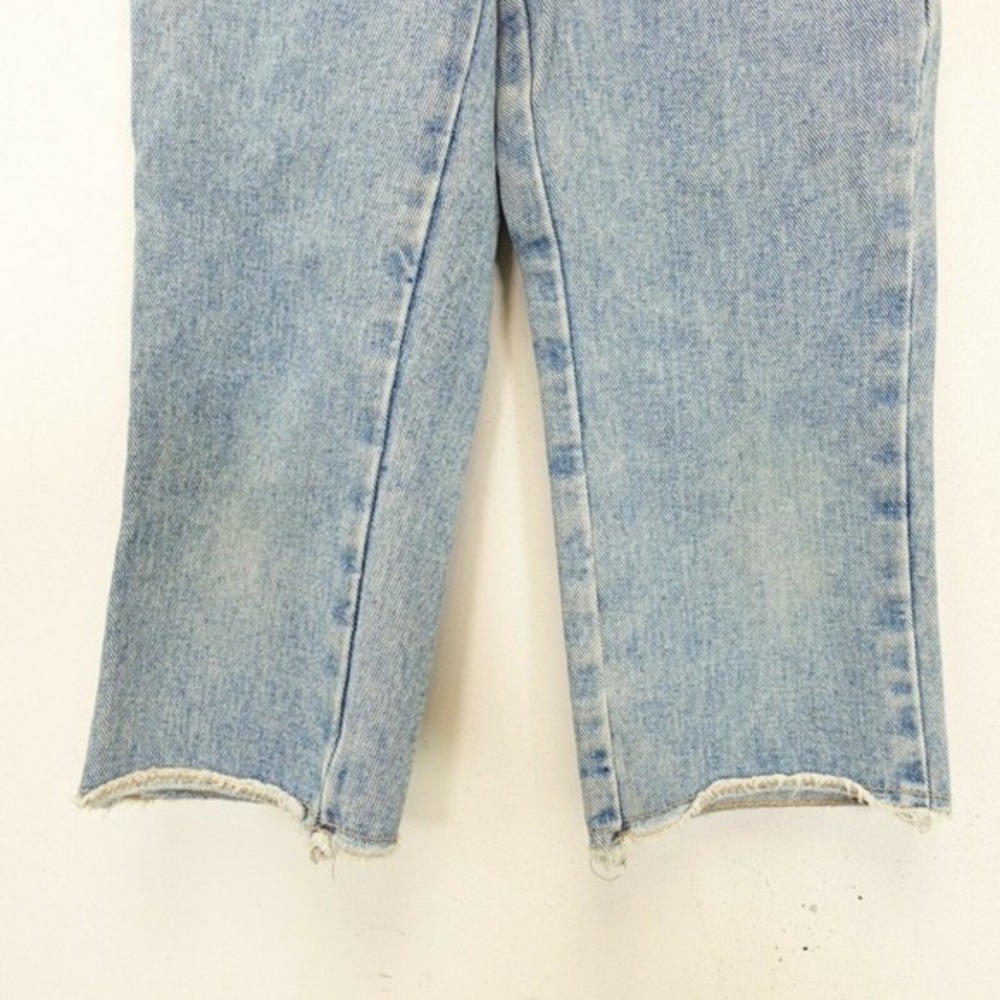 90s Y2K Festival Girls Jeans 8 Blue Distressed Denim Straight Raw Edge RAVE GIRL - Picture 4 of 11